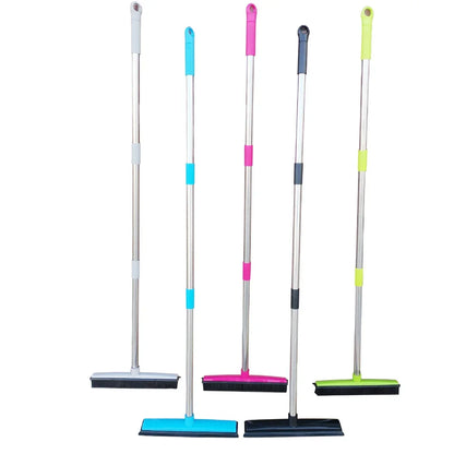 Pet Hair Rubber Broom with Squeegee for Floors & Carpets