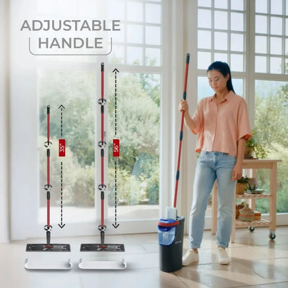 O-Cedar H2 Pro Flat Mop System with Dual-Tank Clean & Dirty Water Separation