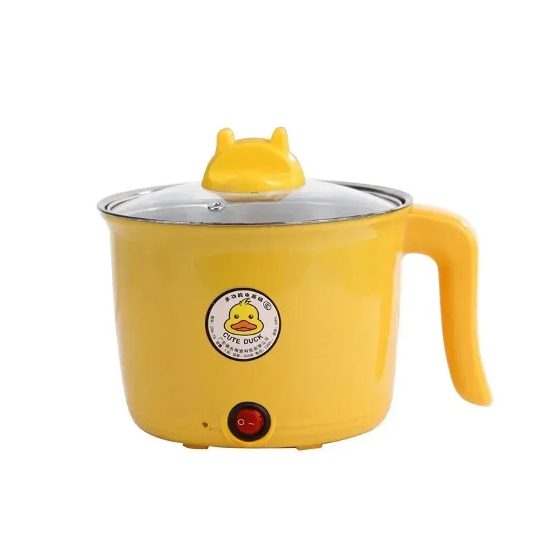 Portable 1.8L Electric Hot Pot for Dorm Cooking - Yellow Color