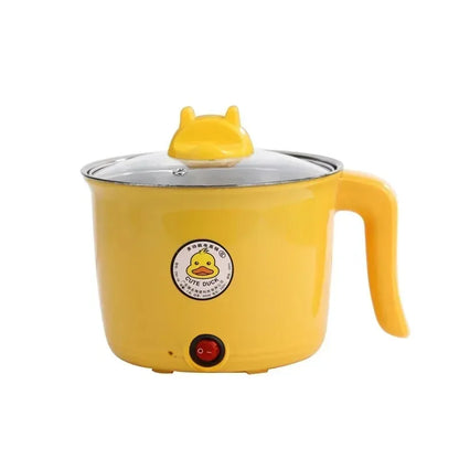 Portable 1.8L Electric Hot Pot for Dorm Cooking - Yellow Color