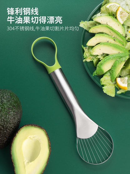 Stainless Steel Avocado & Fruit Cutter – Kitchen Gadget for Easy Slicing