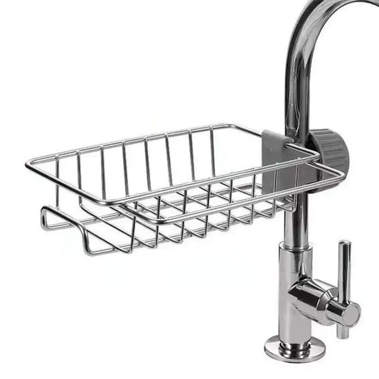 Stainless Steel Kitchen & Bathroom Organizer – Sponge, Soap, and Towel Rack