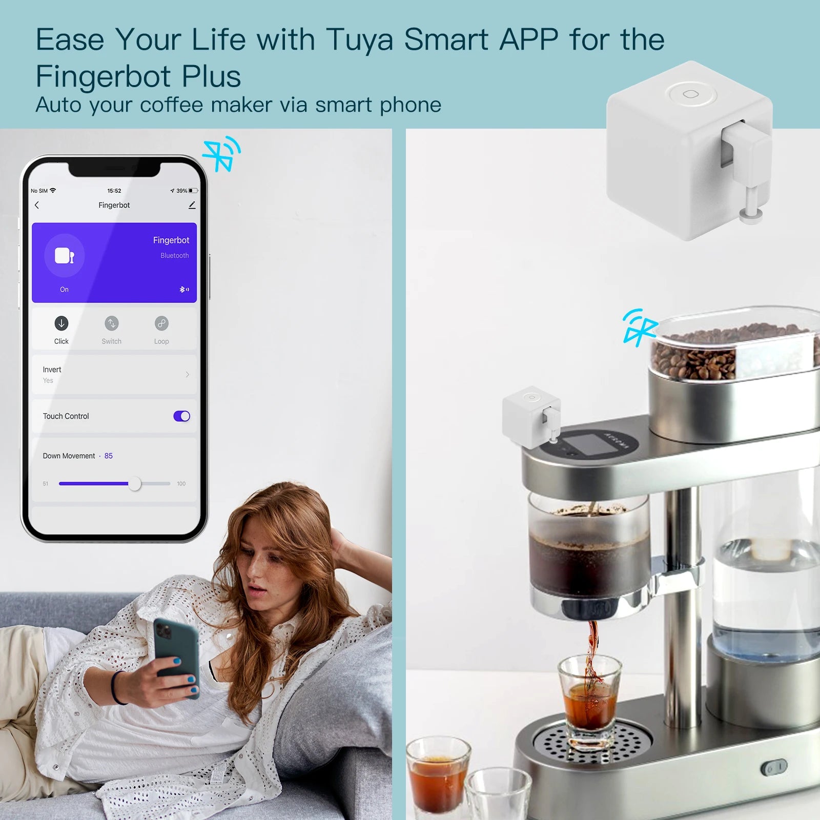 Moes Tuya Fingerbot Button Pusher New Bluetooth finger robot Smart Life App automatic switch Voice Control Alexa Google Home