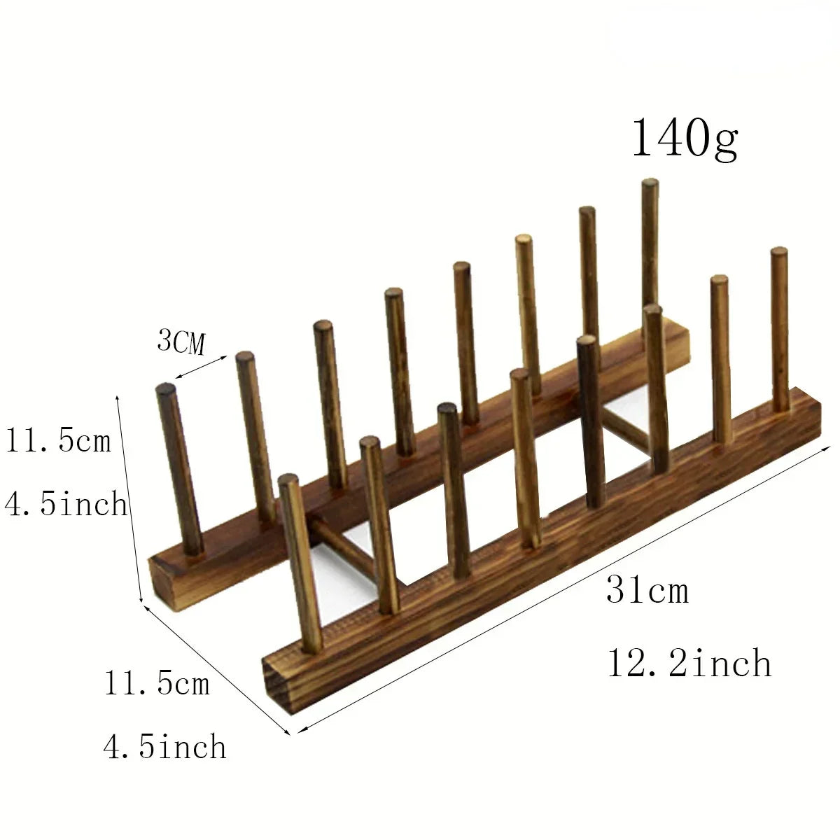 Wooden Dish Drying Rack Kitchen Organizer for Plates, Cups, and Pot Lids