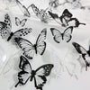 18Pcs Black White Butterfly Wall Stickers Decor 3D Removable Glitter Butterflies Home Decoration Wedding Living Room Ornaments