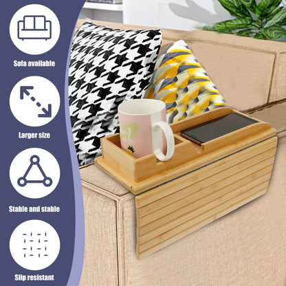 Foldable Bamboo Sofa Armrest Cup & Storage Tray