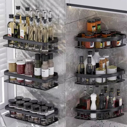 No-Drill Corner Bathroom Storage Shelf & Shower Rack Holder