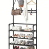 A clothes hanger and shoe rack at the entrance, used for storing shoes, clothes, jackets, hats, bags, umbrellas in the hallway