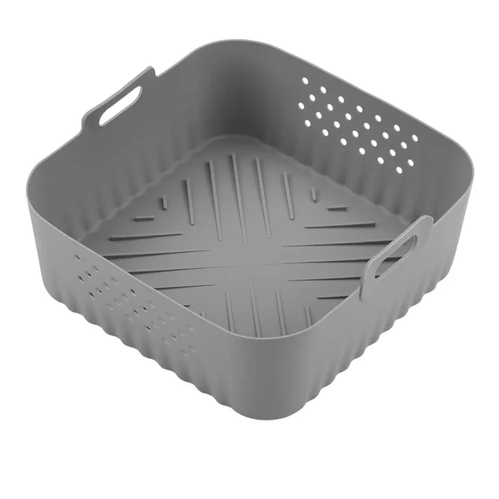 Silicone Air Fryer Liners 22.5cm Non-Stick Basket Reusable for Ninja AF181 AF180 AF141 AF140 Compatible with 5-8QT Air Fryers