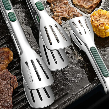 Stainless Steel Food Tongs – Non-Slip BBQ, Salad & Bread Clip for Kitchen