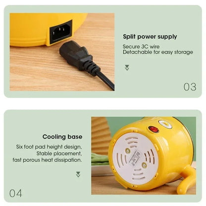Portable 1.8L Electric Hot Pot for Dorm Cooking - Yellow Color
