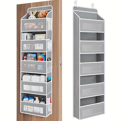 5-Shelf Hanging Storage Organizer – Anti-Tilt, Behind Door, Multi-Pocket