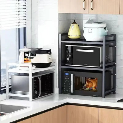 Adjustable Free-Standing Kitchen Microwave & Spice Storage Rack