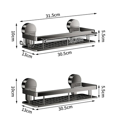 No-Drill Suction Cup Bathroom & Kitchen Storage Shelf