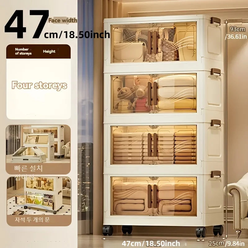 Foldable Storage Box with Clear Door – Spacious Multi-Purpose Organizer