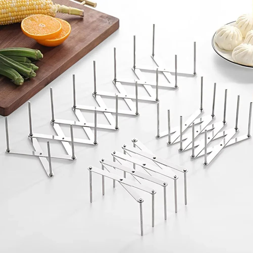 Retractable Stainless Steel Dish & Lid Rack Organizer