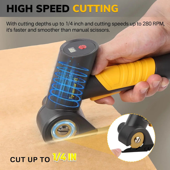 Cordless Electric Scissors Rechargeable Electric Box Cutter High Speed Cardboard Scissor 4V  with 2 Blades and Storage Bag