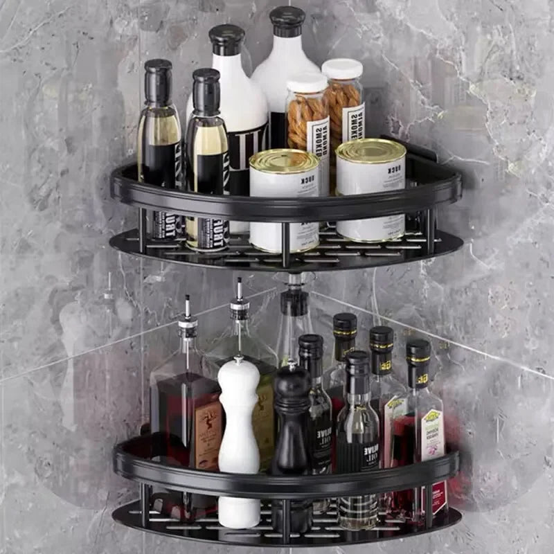 No-Drill Corner Bathroom Storage Shelf & Shower Rack Holder