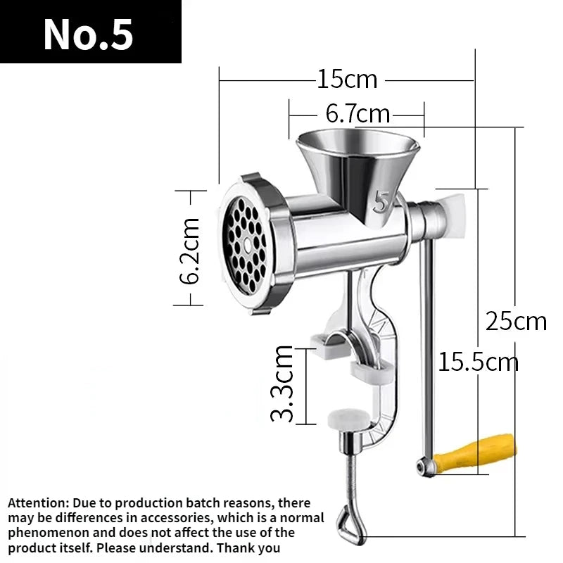 Heavy Duty Hand Crank Meat Grinder & Sausage Stuffer Manual Kitchen Mincer Pasta Maker
