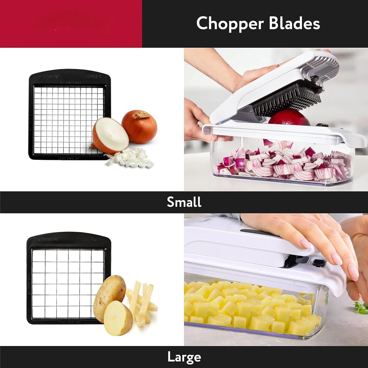 Vegetable Spiral Chopper with Container – Kitchen Food Cutter Gadget