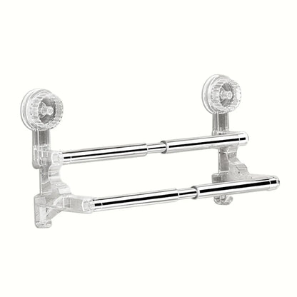 Double-Layer Suction Wall-Mounted Towel Rack 56–94 cm – Non-Drill Bathroom Storage