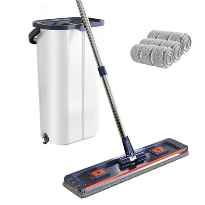 Hands-Free Floor Mop with Dual Bucket System for Clean & Dirty Water Separation