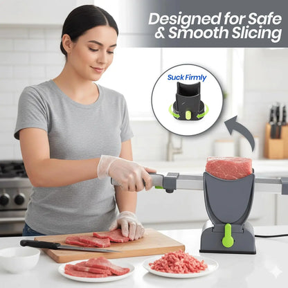 Manual Stainless Steel Meat Slicer with Adjustable Thickness Multi-Blade Cutter
