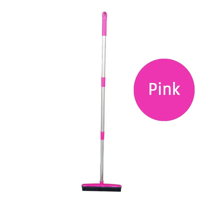 Pet Hair Rubber Broom with Squeegee for Floors & Carpets