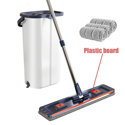 Hands-Free Floor Mop with Dual Bucket System for Clean & Dirty Water Separation