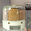 Kitchen Storage Box 360 Degree Rotating Rice Dispenser Sealed Dry Cereal Grain Bucket Dispenser Moisture-proof Food Container