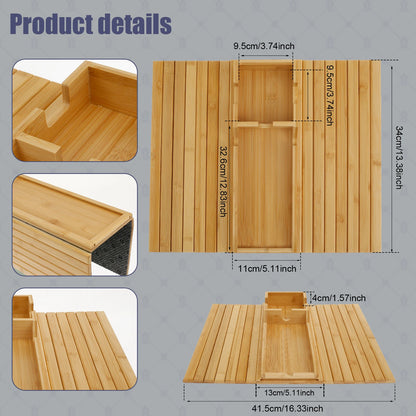 Foldable Bamboo Sofa Armrest Cup & Storage Tray