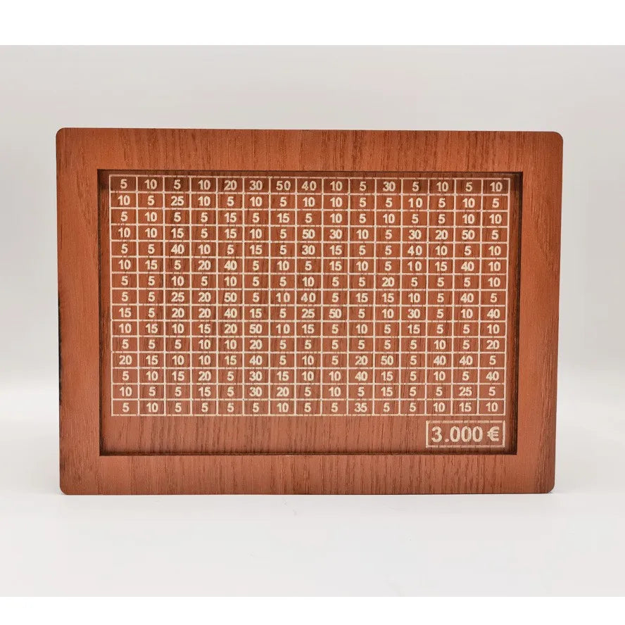 1000/2000/3000/5000/10000 Euro Money Box Wooden Piggy Bank with Reusable Money Box with Saving Goal and Numbers Boxes