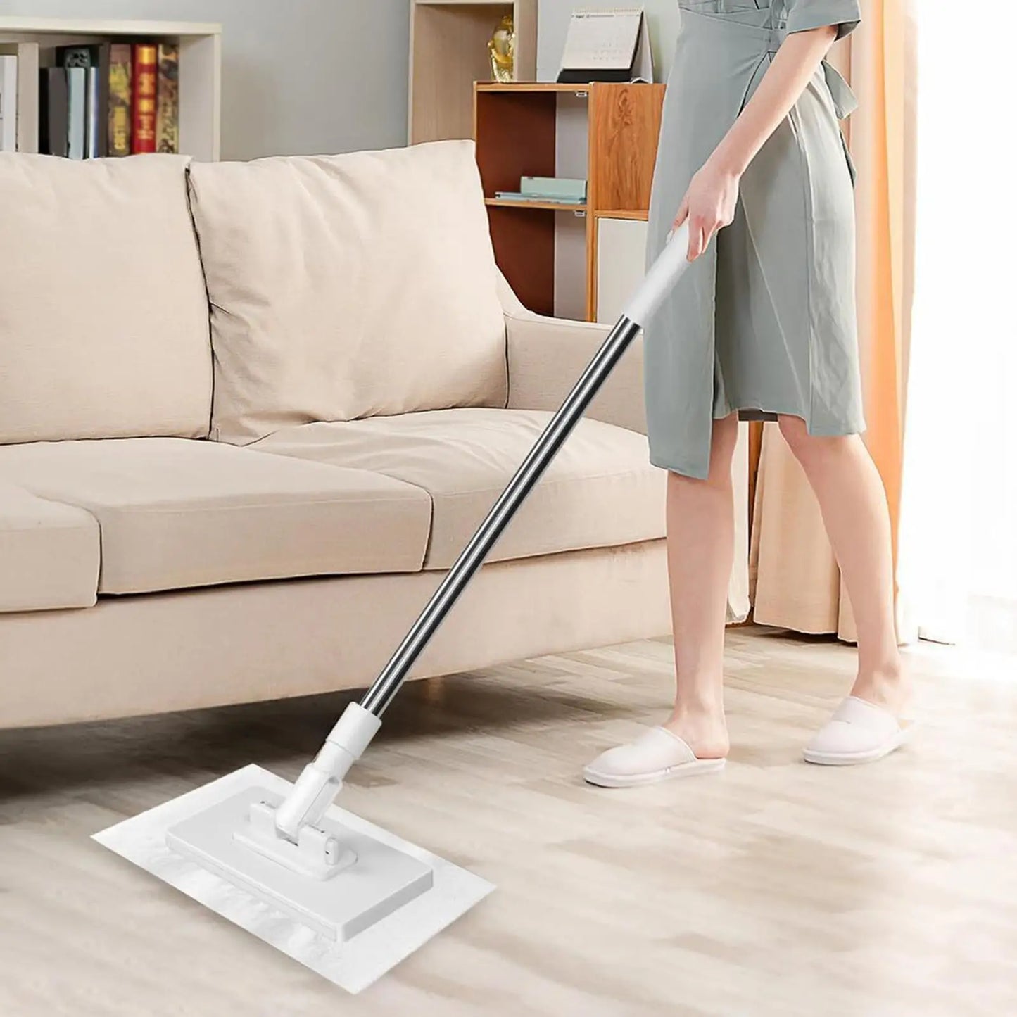 No-Wash Face Towel Mop with 4 Reusable Cloths for Dust Cleaning