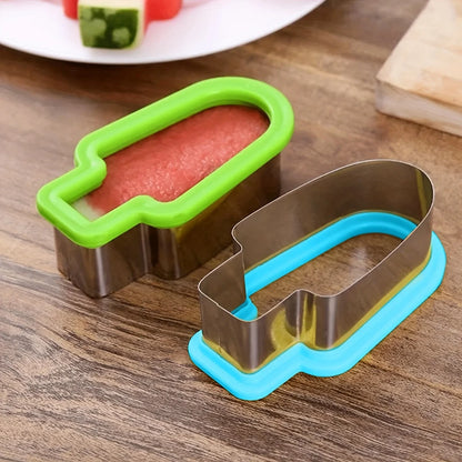 Pack of 2 PCs Stainless Steel Watermelon Slicer & Popsicle Mold