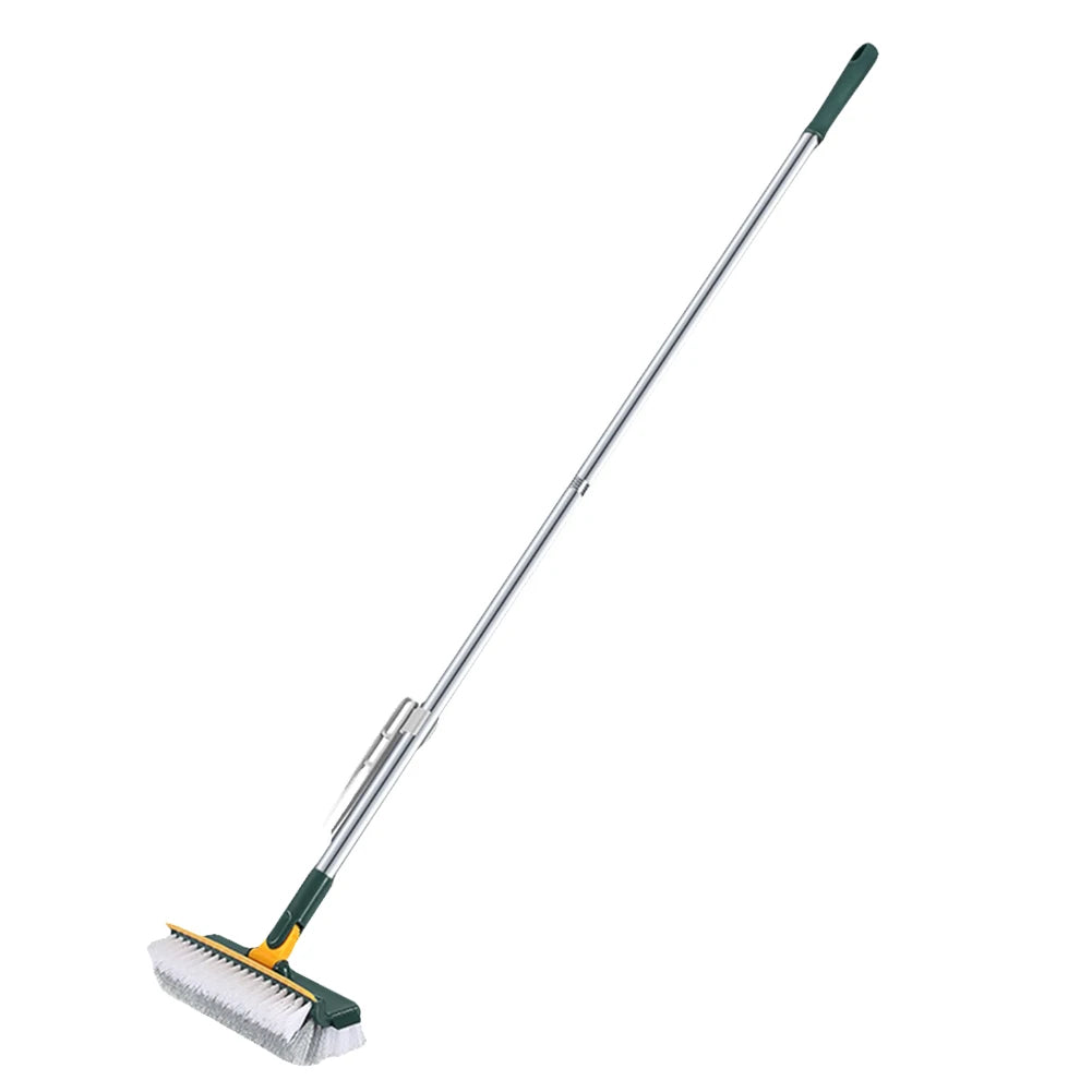 3-in-1 Floor & Tile Scrub Brush with Scraper and Long Handle