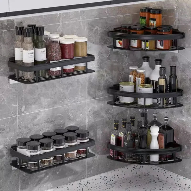 No-Drill Corner Bathroom Storage Shelf & Shower Rack Holder
