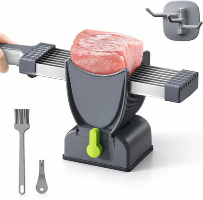 Manual Stainless Steel Meat Slicer with Adjustable Thickness Multi-Blade Cutter