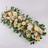 100cm Luxury White Rose Artificial Flower Row Wedding Table Centerpiece Flowers Backdrop Wall Arches Decor Party Stage Floral
