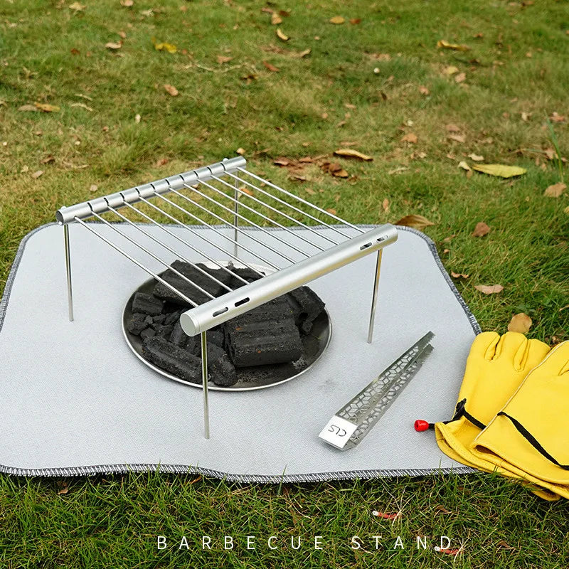 Folding Portable Stainless Steel Mini BBQ Grill for Home & Outdoor Use