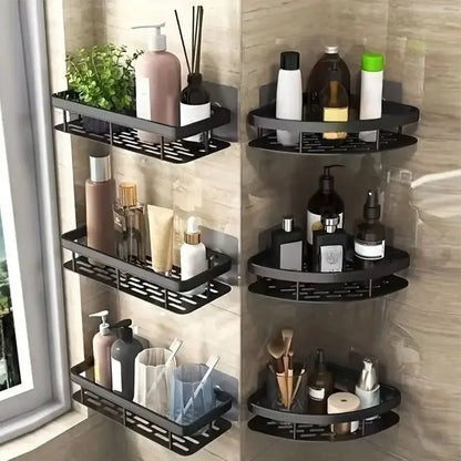 No-Drill Corner Bathroom Storage Shelf & Shower Rack Holder