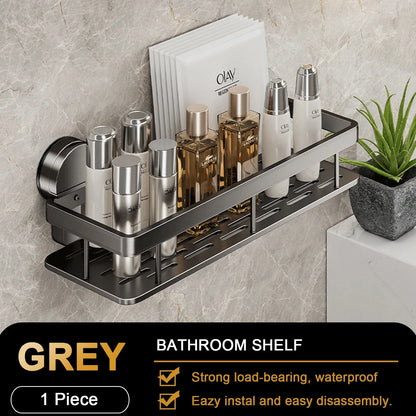 No-Drill Suction Cup Bathroom & Kitchen Storage Shelf