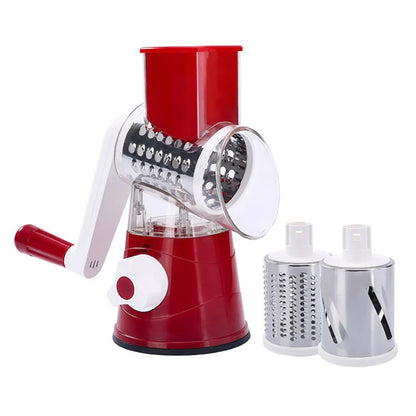 3-in-1 Manual Vegetable Slicer & Shredder with Sharp Drums