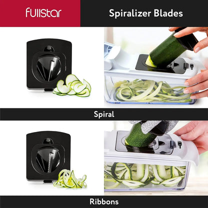 Vegetable Spiral Chopper with Container – Kitchen Food Cutter Gadget