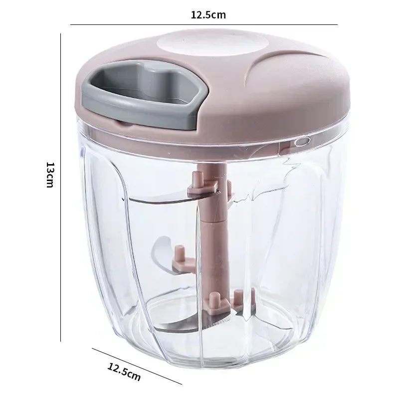 500/900ML Rotary Food Processor & Garlic Grinder for Vegetables, Fruits & Chili