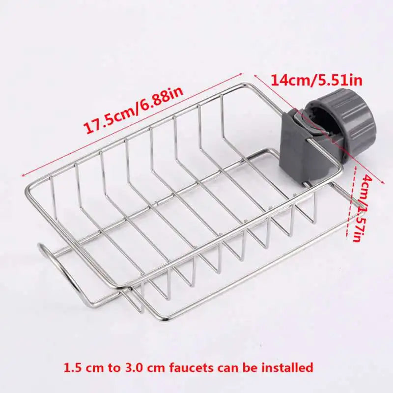 Stainless Steel Kitchen & Bathroom Organizer – Sponge, Soap, and Towel Rack