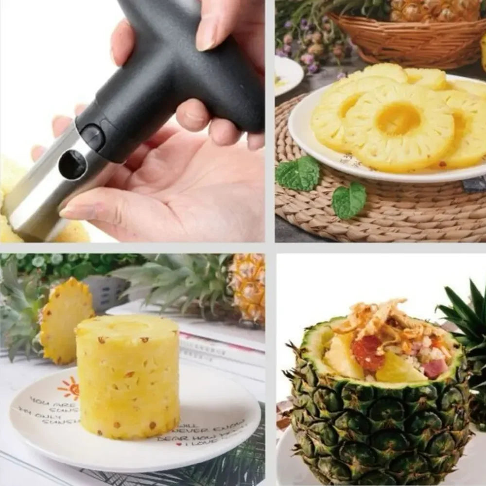 Pack of 2 PCs Stainless Steel Pineapple Peeler, Corer & Slicer – Easy Kitchen Gadget