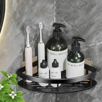 No-Drill Corner Bathroom Storage Shelf & Shower Rack Holder