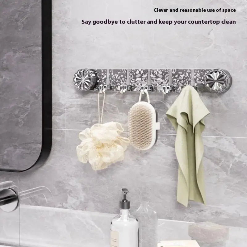 5-in-1 Rotating Suction Cup Hooks – Punch-Free, Waterproof Wall Mount