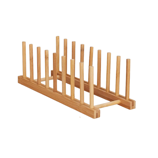 Wooden Dish Drying Rack Kitchen Organizer for Plates, Cups, and Pot Lids
