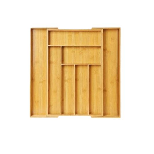 Expandable Bamboo Cutlery Drawer Organizer – Adjustable Wooden Tray